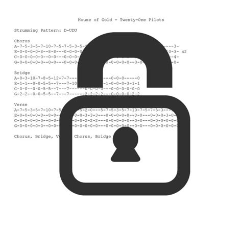 "House of Gold - Twenty-One Pilots" Fingerstyle Ukulele Tab Sheet