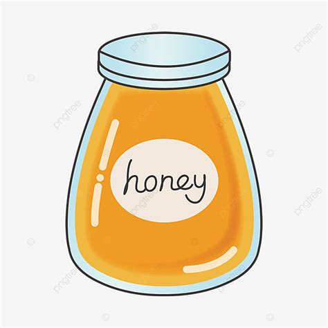 Honey Jar Vector Art PNG, Cartoon Transparent Glass Jar With Yellow Honey Clipart, Honey Clip ...