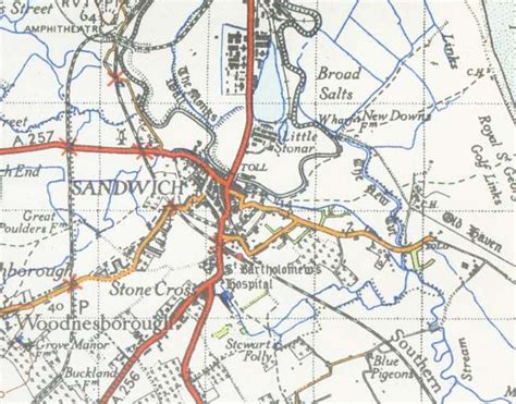 Public Domain Images - Sandwich kent map1945 - PICRYL - Public Domain ...