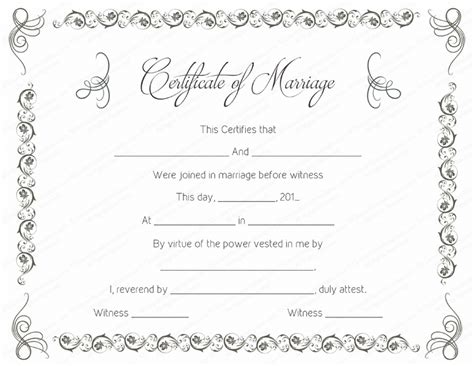 Free Printable Blank Marriage Certificate