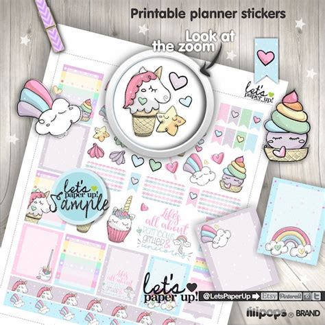 Unicorn Stickers Planner Stickers Unicorn Planner Stickers | Etsy