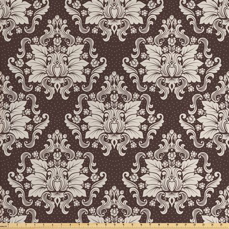 Damask Fabric by The Yard, Victorian Floral Pattern with Blooming ...