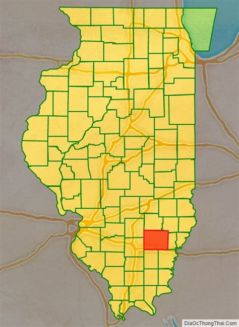 Map of Wayne County, Illinois - Thong Thai Real