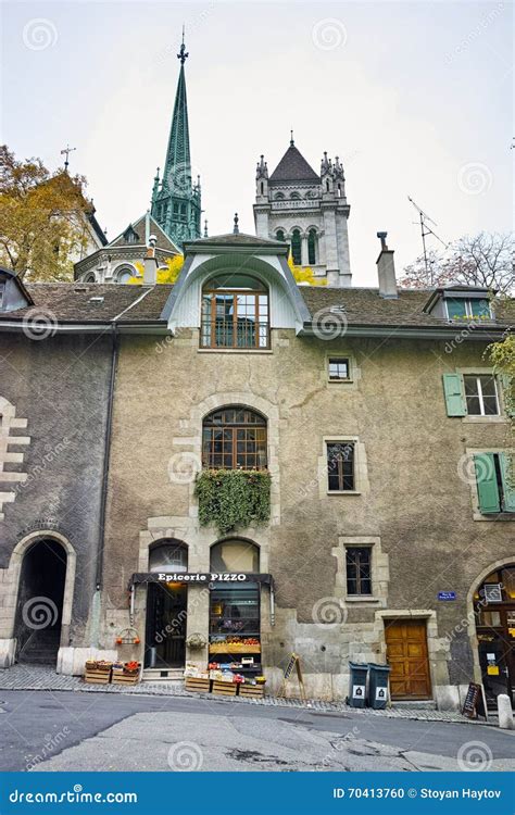 Street In Old Town Of Geneva, Switzerland Editorial Image - Image: 70413760