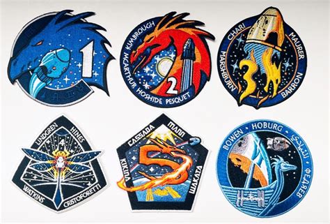 NASA SPACEX Crew Dragon Patches Set. Crew 1 2 3 4 5 and 6 - Etsy