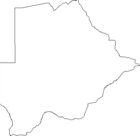 Blank Outline Map of Botswana