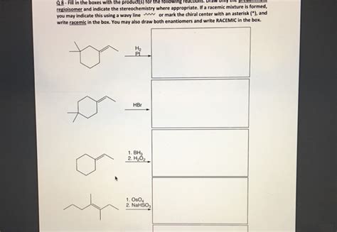 Solved 08.Hill in the boxes with the product(s) for the | Chegg.com