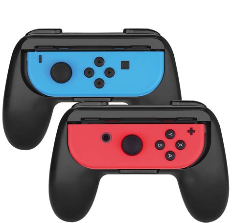 Nintendo Empuñadura, Myriann (2 piezas) Comfort Ergonomic Pads Controles para Joy Con (Negro ...