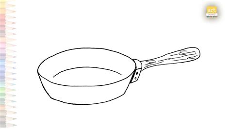 Frying pan drawing video | Kitchen drawings | How to draw frying pan ...