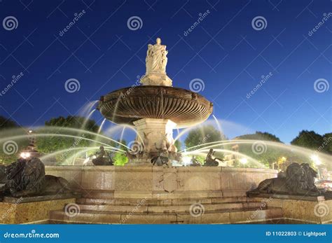 Nightshot of La Rotonde Fountain Stock Image - Image of mediterranean, outside: 11022803