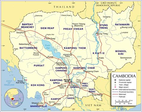 Cambodia road map - Map of Cambodia road (South-Eastern Asia - Asia)