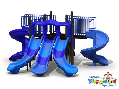 Two Spirals and a set of Triple Playground Slides | CustomPlaygroundEquipment.com