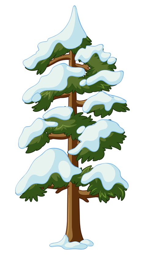 Pine tree covered with snow 559368 Vector Art at Vecteezy