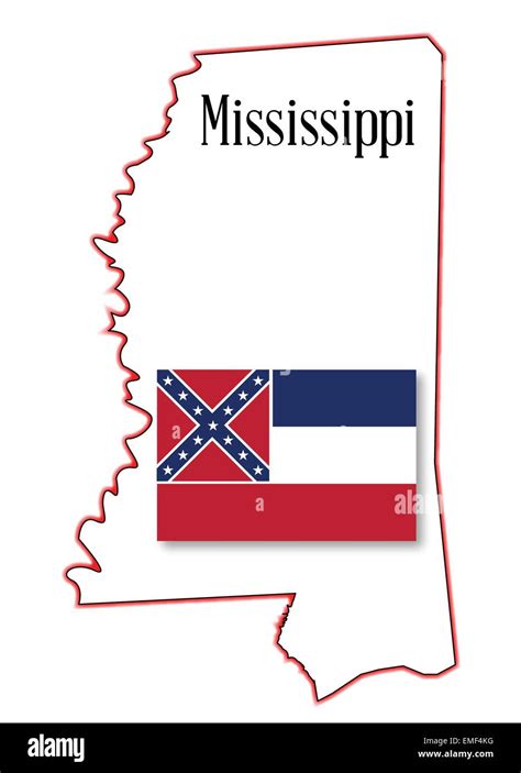 Mississippi State Map and Flag Stock Vector Image & Art - Alamy