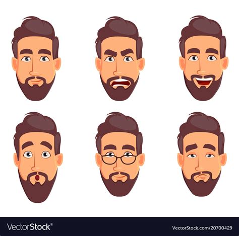 Face expressions of business man Royalty Free Vector Image