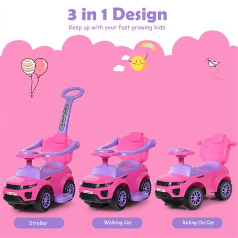 Costway 3 in 1 Ride on Push Car Toddler Stroller Sliding Car w/Music Pink, 1 unit - Kroger