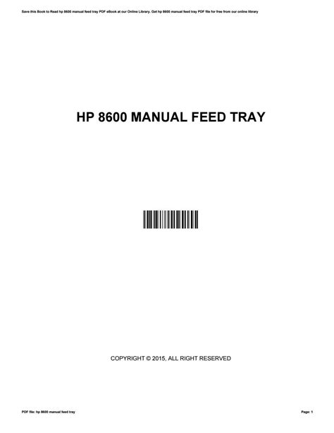 Hp 8600 manual feed tray by kumail8848 - Issuu