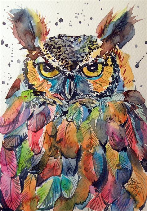 Colorful Paintings Of Owl