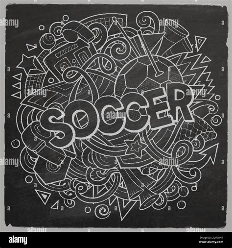 Cartoon cute doodles hand drawn Soccer illustration Stock Vector Image & Art - Alamy