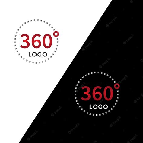 Premium Vector | 360 logo modern red and black