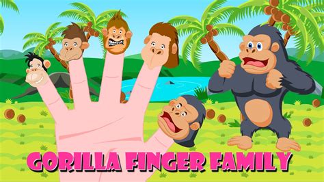 Gorilla Finger Family | Monkey Daddy Finger Nursery Rhyme for Kids - YouTube