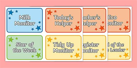 Editable Classroom Monitor Badges - Teaching Resource - Twinkl