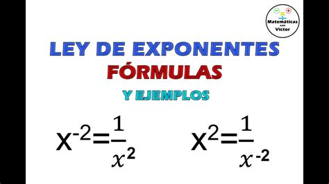 Ley de Exponentes/Fórmulas y Ejemplos - YouTube