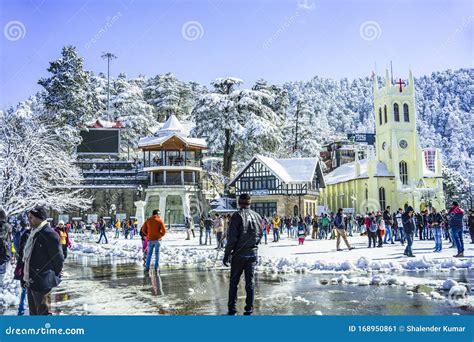 Mall Road is the Main Street in Shimla, the Capital City of Himachal Pradesh, India Editorial ...