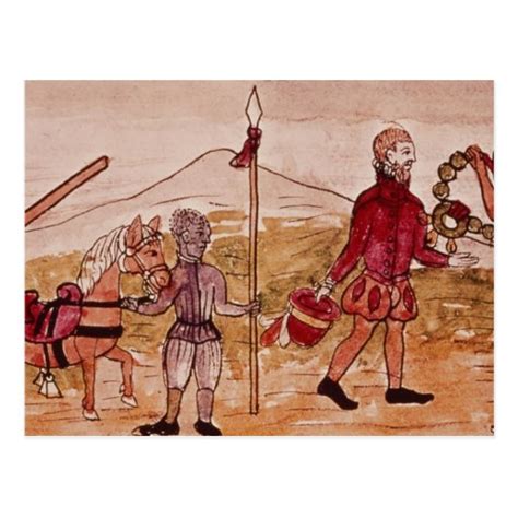 Meeting of Hernando Cortes and Montezuma Postcard | Zazzle