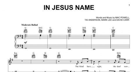 In Jesus Name (Piano, Vocal & Guitar Chords (Right-Hand Melody))