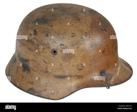 World War 2 German m35 Helmet with tan North Africa paint camouflage used by the Afrika Korps ...