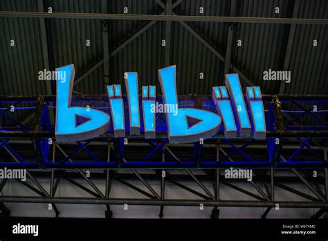 --FILE--View of a logo of Bilibili, a leading Chinese video-sharing streaming website themed ...