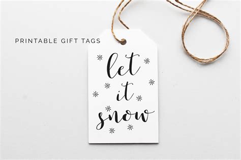 Christmas Gift Tags Printable Let It Snow Christmas Holiday | Etsy