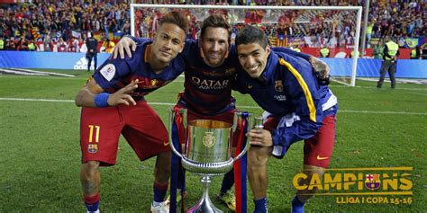 mesqueunclub.gr: Image: Messi, Neymar and Suarez celebrating Copa win