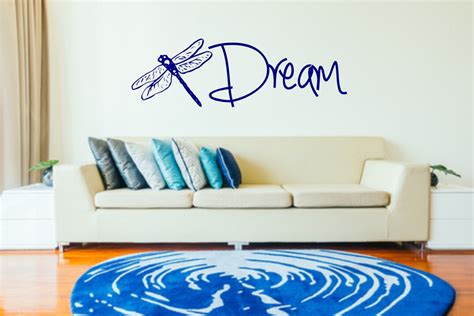 Dragonfly wall decal, dream wall decal, dragonfly wall art, dragon fly ...