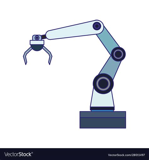 Robotic arm icon flat design Royalty Free Vector Image