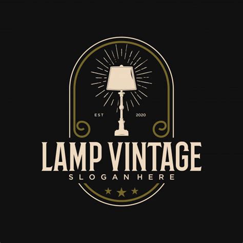 Premium Vector | Printlamp furniture elegan vintage logo design template premium