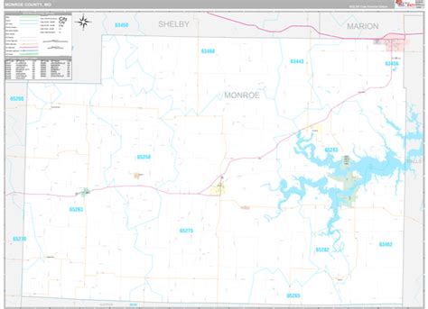 Monroe County, MO Wall Map Premium Style by MarketMAPS - MapSales