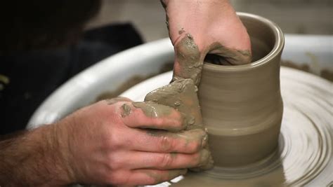 Pottery Class Workshop. Clay Shaping On Potter's Wheel. Stock Footage Video 4428221 - Shutterstock