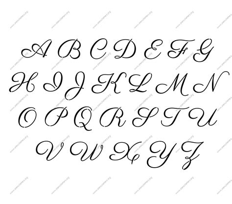 1950S Cursive Script 3 Inch A-Z Uppercase + Lowercase Letters + 0-9 – Free Printable Calligraphy ...