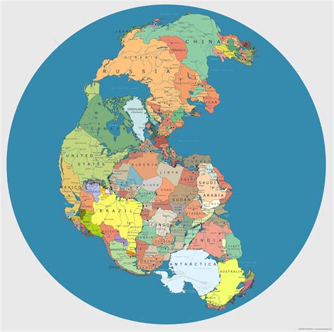 Pangaea With Current International Borders – Brilliant Maps