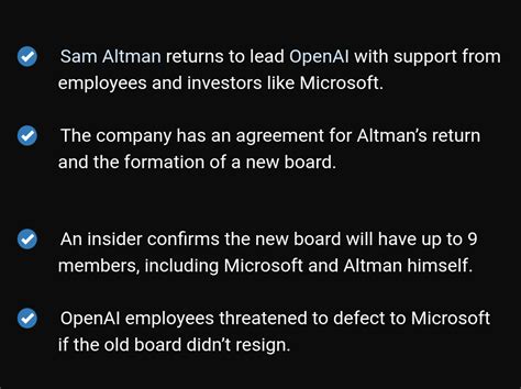 Sam Altman Returns to Lead OpenAI : r/newswall