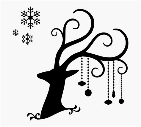 Transparent Reindeer Silhouette Clipart Black And White - Jeleń Świąteczny, HD Png Download ...