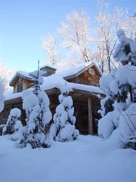 Log Cabin Winter Gallery - Voyageur Quest