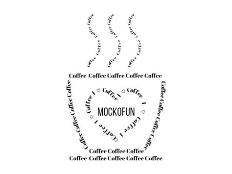 ☕Calligram Coffee Cup Template [FREE] - MockoFUN