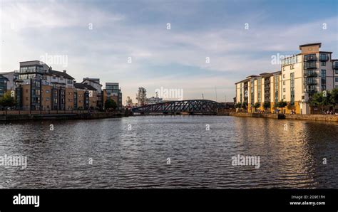 New developments in Leith, with the water of Leith, Edinburgh, Scotland, UK Stock Photo - Alamy