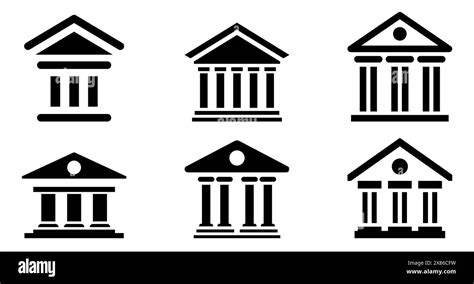 Bank building icons set. Black bank building in flat graphic design Stock Vector Image & Art - Alamy