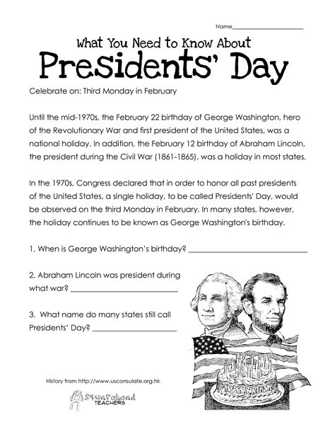 President's Day Coloring Worksheet | George Washington Worksheets ...