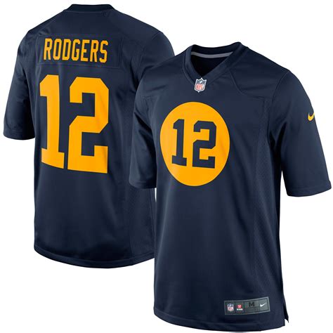 Nike Aaron Rodgers Green Bay Packers Navy Blue Throwback Limited Jersey