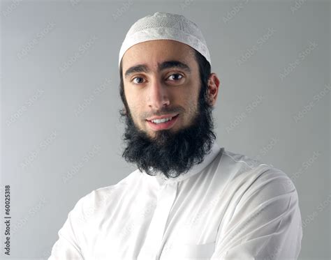 arabin muslim man with beard and traditional outfit Stock Photo | Adobe Stock